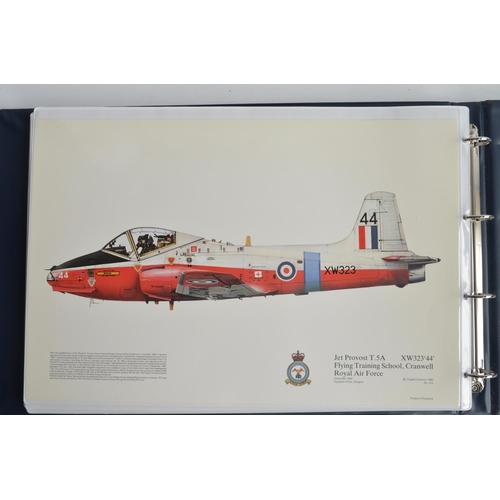 1234 - A3 sized ring binder containing 32 Royal Air Force aircraft prints including 31 by Squadron Prints i... 