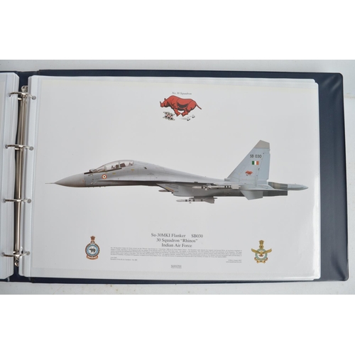 1234 - A3 sized ring binder containing 32 Royal Air Force aircraft prints including 31 by Squadron Prints i... 