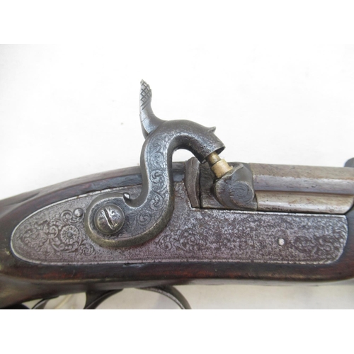 1597 - J. W. Edge of Manchester C1840 50 Bore percussion cap rifle with multi-groove rifling. In very good ... 