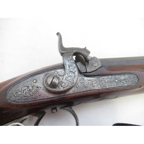 1598 - C1840 Thomas Turner 90 bore percussion cap rifle with set trigger. In very good condition complete w... 