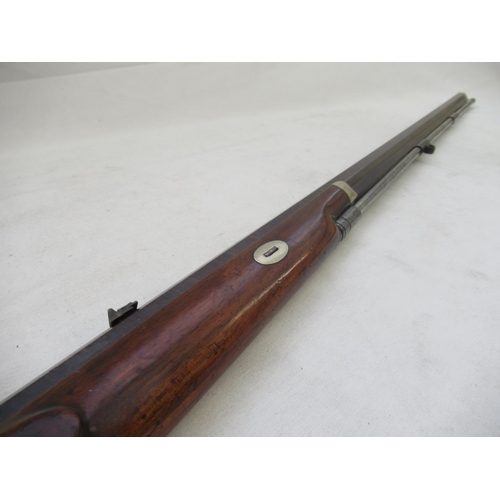 1598 - C1840 Thomas Turner 90 bore percussion cap rifle with set trigger. In very good condition complete w... 