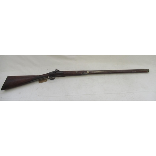 1598A - Unmarked 19th century percussion cap rifle, complete with original ramrod. With signs of age related... 