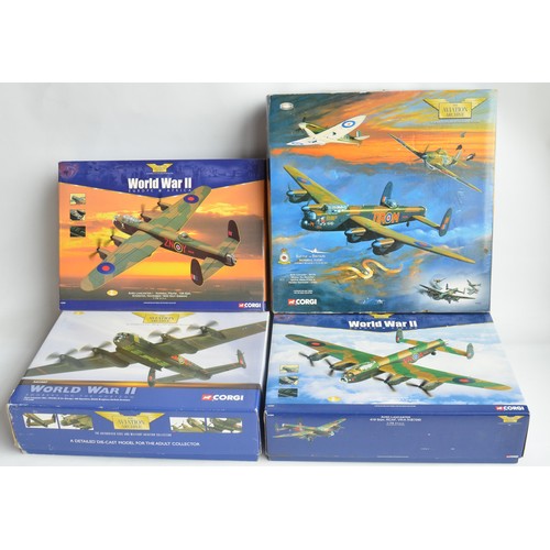 453 - Four large 1/72nd scale diecast Avro Lancaster models/model sets from Corgi Aviation Archive, all A/... 