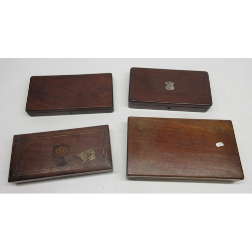 1642 - Selection of four 19th Century mahogany pistol boxes (4)