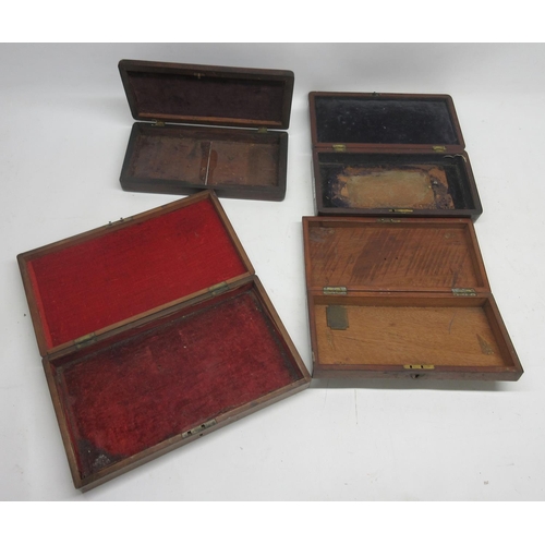 1642 - Selection of four 19th Century mahogany pistol boxes (4)