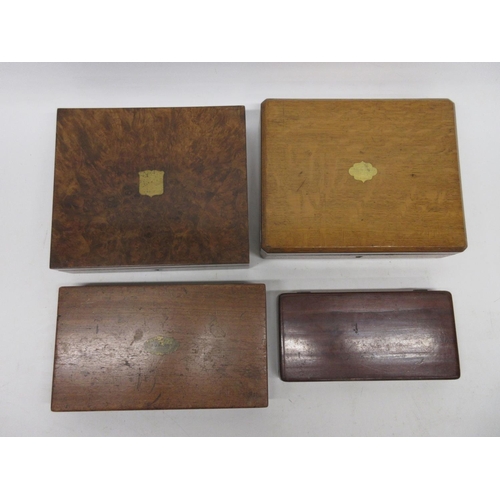 1644 - Selection of four 19th Century mahogany pistol boxes (4)