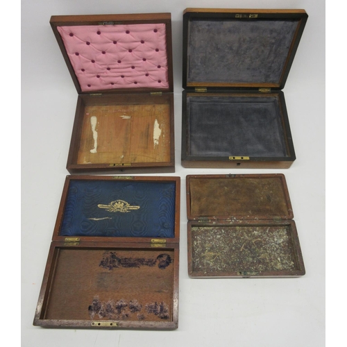 1644 - Selection of four 19th Century mahogany pistol boxes (4)