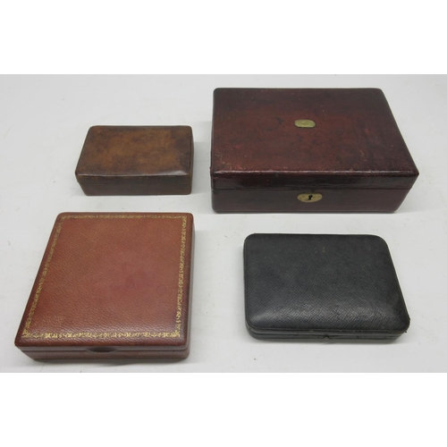 1649 - Selection of four ornate leather-bound boxes (4)