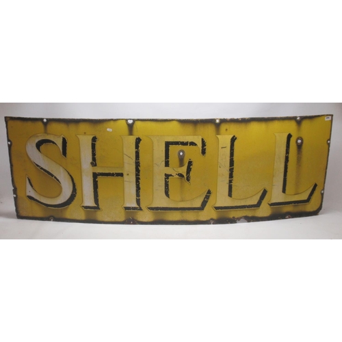 886 - 20th Century painted and enamel 'Shell' wall sign, L181cm