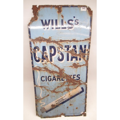 888 - 20th Century Wills's Capstan Cigarettes enamel advertising sign, H91cm