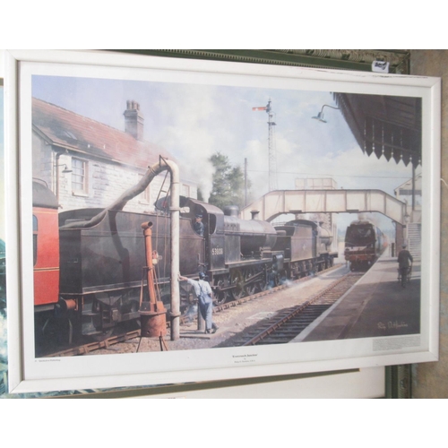 901 - Railway History Map of Britain, framed colour print published by John Bartholomew & Son Ltd., 104.5c... 