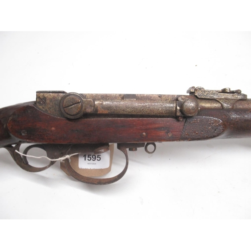 1595 - M1860/67 Norwegian 'Kammerlader' breech loading army carbine, adjustable rear ladder sights, dated 1... 