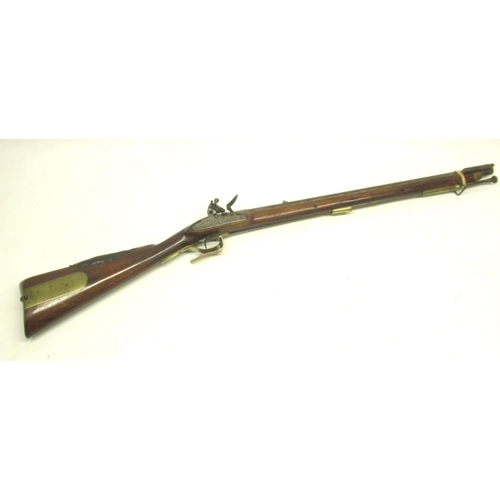 1596 - H.Nock of London Baker flintlock carbine, rifled barrel stamped H.Nock Patent with fixed fore and af... 