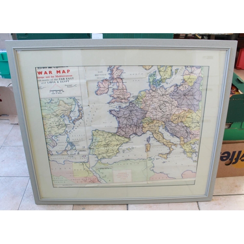 1655 - Framed WWII map of Europe dated 1939 (second print). Frame 83cmx73cm