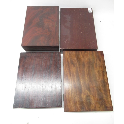 1645 - Selection of four 19th century mahogany correspondence boxes (4)