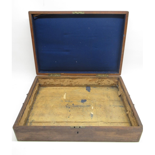 1646 - Two large mahogany correspondence boxes with brass fittings to the larger (2)