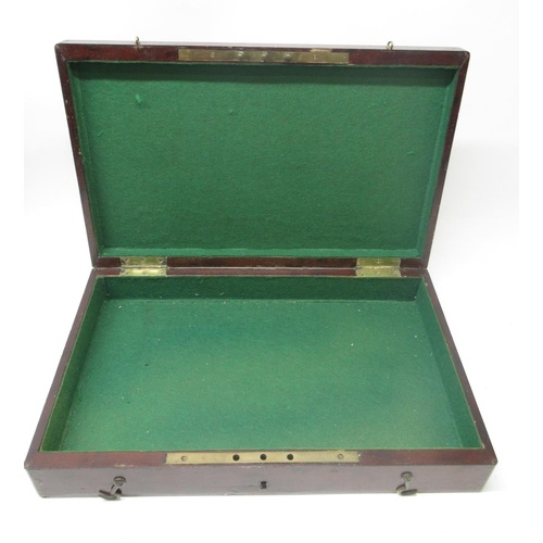 1646 - Two large mahogany correspondence boxes with brass fittings to the larger (2)