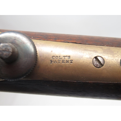 1647 - Colts patent pistol extension rifle butt, with brass fittings and serial no. 49400 to trigger guard