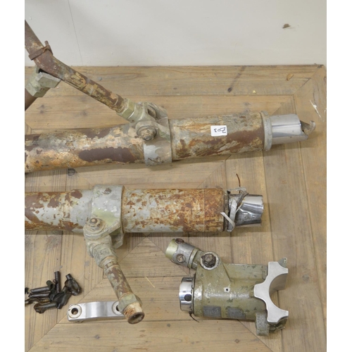 1668 - Collection of He111 wreckage to include undercarriage sections, a gun magazine and an oxygen bottle ... 