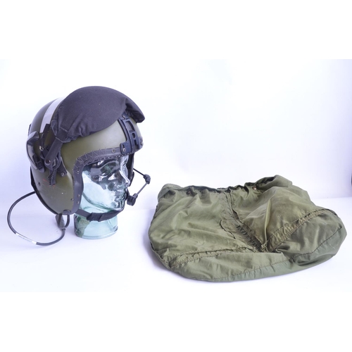 1229B - RAF Mk.4B flying helmet with attached microphone and helmet bag in excellent previously used conditi... 