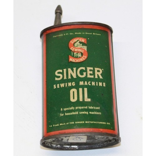 885 - Singer U.S.A. plated oil can, H14cm; eleven other vintage oil cans some of British manufacture.