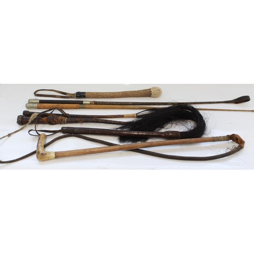 1406A - Collection of riding crop/swagger sticks, fly swatter, press gang cosh. (7)