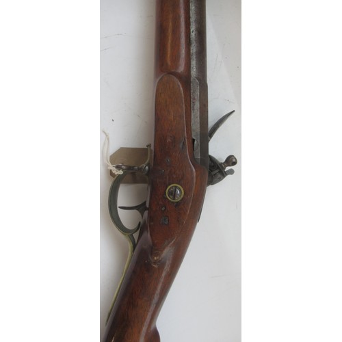 1596 - H.Nock of London Baker flintlock carbine, rifled barrel stamped H.Nock Patent with fixed fore and af... 