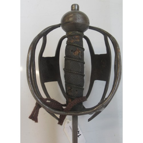 1432 - Circa 18th century basket hilt sword with 32