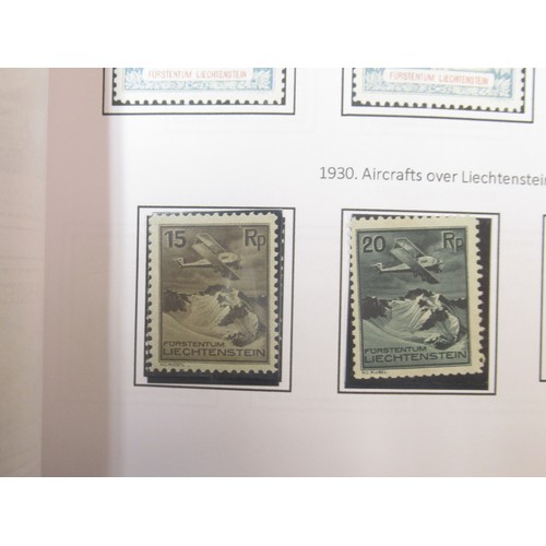 628 - Davo Liechtenstein stamp album, 2 stamp albums cont. various world stamps, Davo USA stamp album and ... 