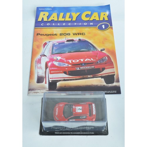 341 - Complete collection of DeAgostini Rally Car Collection magazines with 1/43 scale diecast models, iss... 