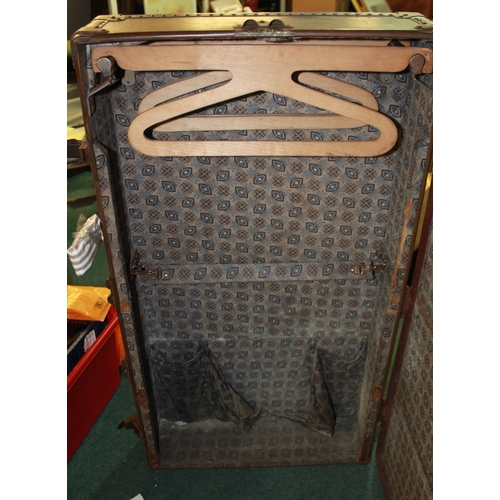 1398B - Large military campaign trunk belonging to Major E. Busby R.M.P. T.A. of Hartlepool. Lined compartme... 