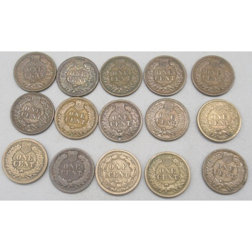 556 - Collection of C19th American coins to inc. collection of silver content dimes, 3 cents, 5 cents and ... 