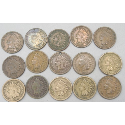 556 - Collection of C19th American coins to inc. collection of silver content dimes, 3 cents, 5 cents and ... 