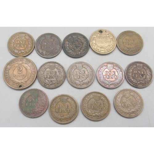 556 - Collection of C19th American coins to inc. collection of silver content dimes, 3 cents, 5 cents and ... 