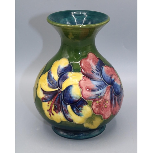 357 - Moorcroft Pottery: Hibiscus pattern vase, H13.5cm