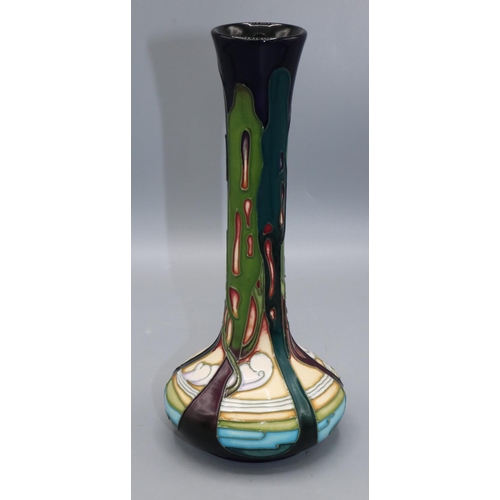 372 - Moorcroft Pottery: New Dawn pattern bottle vase designed by Emma Bossons, H21cm