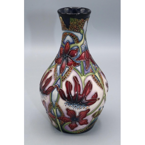 375 - Moorcroft Pottery: Delonix pattern small baluster vase, second quality, H13.5cm