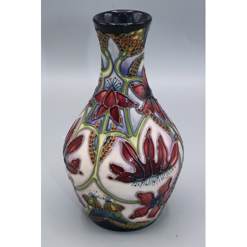 375 - Moorcroft Pottery: Delonix pattern small baluster vase, second quality, H13.5cm