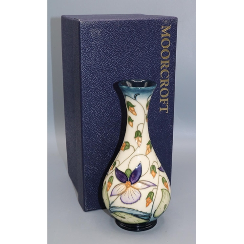 377 - Moorcroft Pottery: Sweet Thief pattern small bottle form vase, limited edition, designed by Rachel B... 