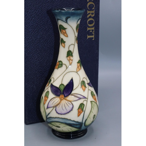 377 - Moorcroft Pottery: Sweet Thief pattern small bottle form vase, limited edition, designed by Rachel B... 