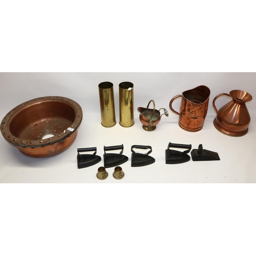 689 - Collection of metalware incl. a trub sump taken from a copper hop-back at Hardy Hansons Brewery in K... 