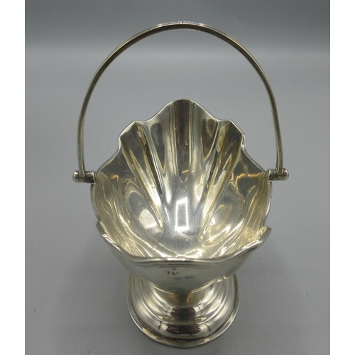 47 - George V silver tazza, twin handles with pierced border and circular foot, makers mark rubbed, Birmi... 