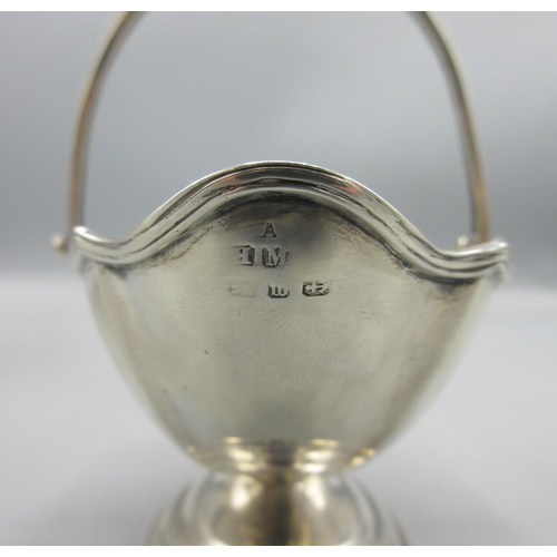 47 - George V silver tazza, twin handles with pierced border and circular foot, makers mark rubbed, Birmi... 