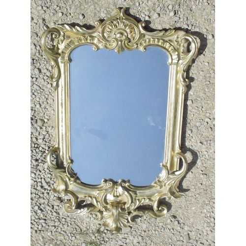 299 - Small Rococo style wall mirror in pierced scroll frame, H57cm W36cm