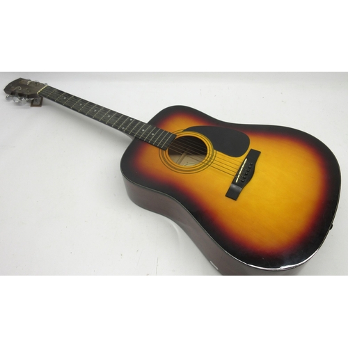 67 - Fender acoustic dreadnought Guitar in sunburst finish, DG5SBST, no case