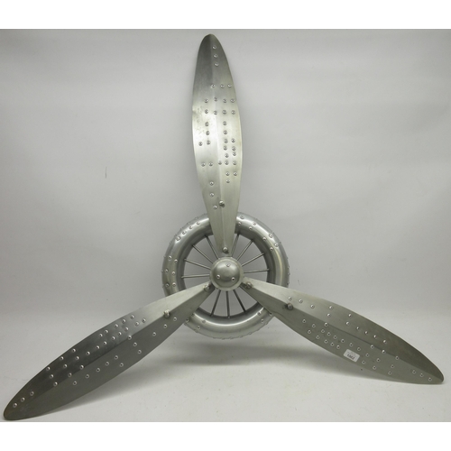 413 - Decorative metal wall mounted propeller, D110cm