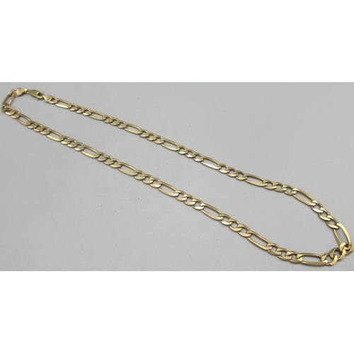 186 - 9ct yellow gold curb link necklace, stamped 375, L52cm, 23.11g