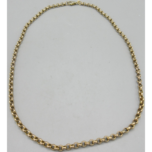 680 - 9ct yellow gold belcher chain necklace stamped 375, L54cm, 11.59g