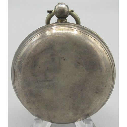 82 - Russells Ltd., 18 Church Street, Liverpool, Edward VII silver key wound pocket watch, signed white e... 