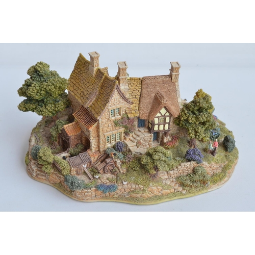 392 - Lilliput Lane L2142 'Pastures New' large hand-painted scenic set cottage model with deed card, box a... 